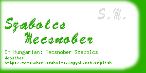 szabolcs mecsnober business card